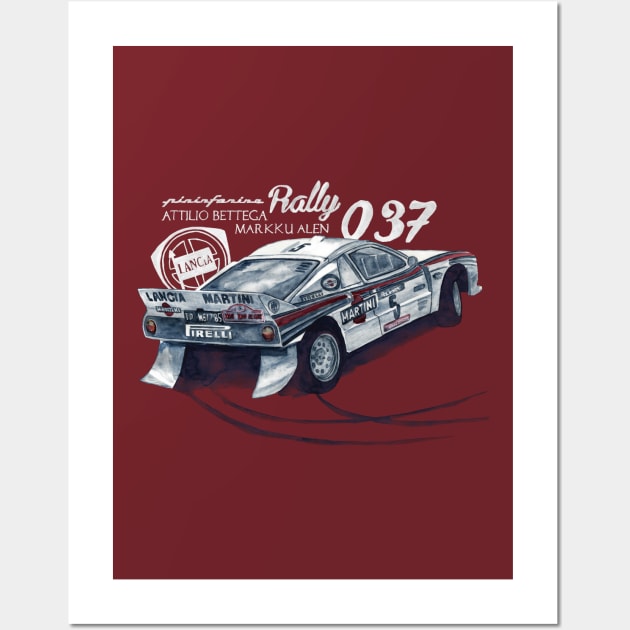 Rally group B: Lancia 037 rally Wall Art by dareba